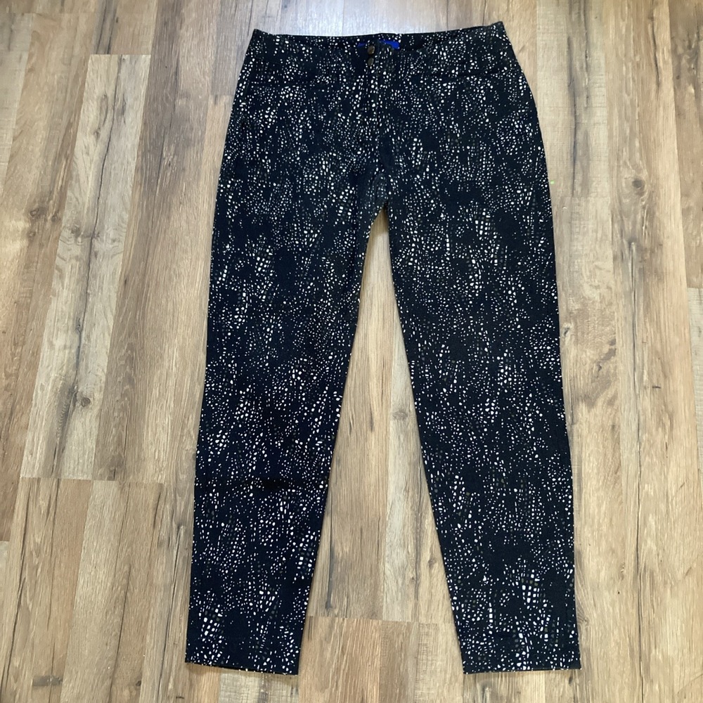 Apt 9 Dress Pants Women's Size 4 Black White Pattern Ankle Career Office Work